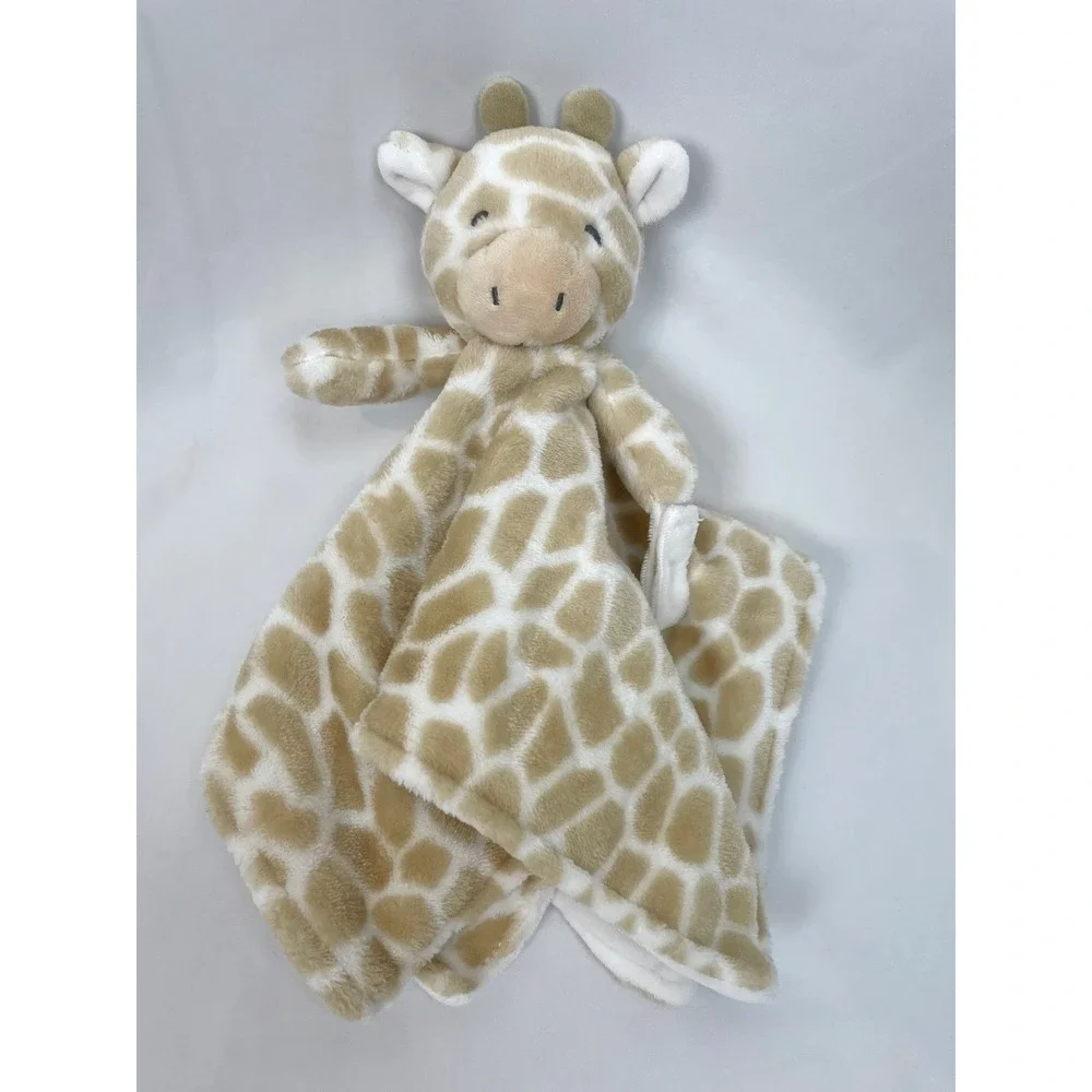 Carter's Spotted Giraffe Lovey Blanket Pacifier Holder Tan Brown‎ White Plush